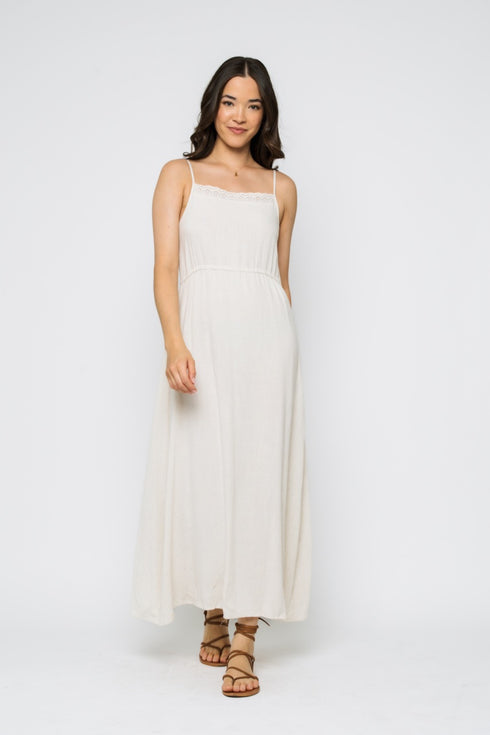 Marilyn-Eyelet Trim Sun Dress